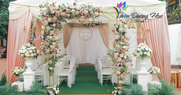 Cổng hoa cưới hiện đại tại Bình Dương - Shop Hoa tươi Thủ Dầu Một - Thiên Đường Hoa