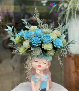 Bình hoa sen đá 07