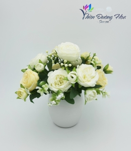 Hoa Hồng Lụa Trắng 001