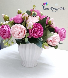 Chậu hoa lụa cute 02