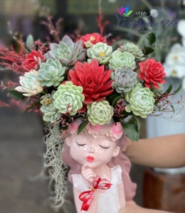 Bình hoa sen đá 01