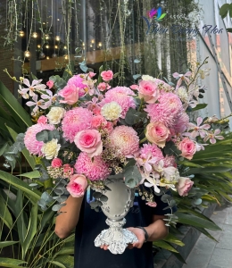 Bình Hoa Tone Hồng 