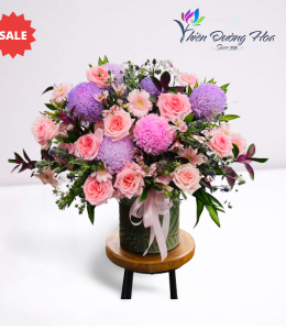 Bình hoa sinh nhật- Tone Hồng 01