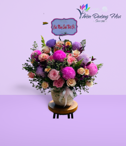 Bình hoa sinh nhật- Ửng hồng 02