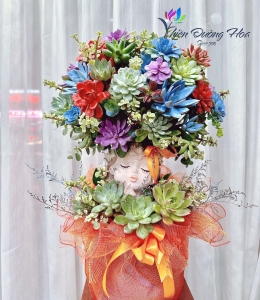 Bình hoa sen đá 09