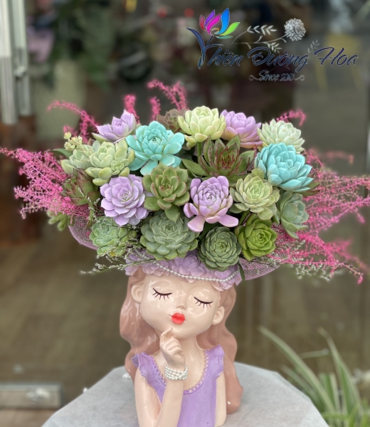 Bình hoa sen đá 03