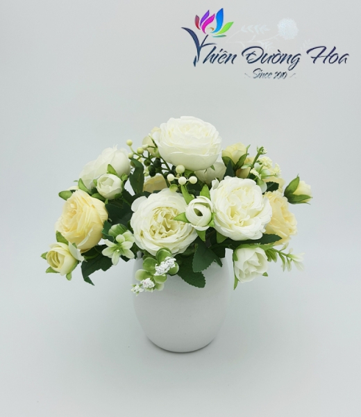 Hoa Hồng Lụa Trắng 001