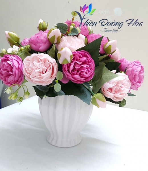 Chậu hoa lụa cute 02