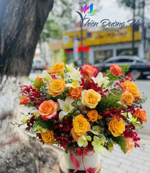 Giỏ hoa- Rực cháy KH01