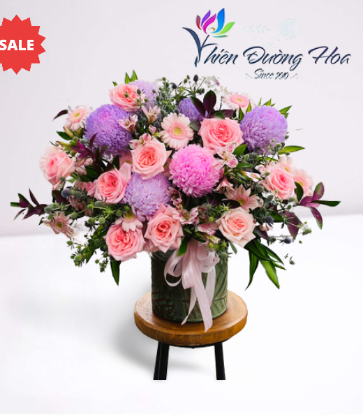 Bình hoa sinh nhật- Tone Hồng 01